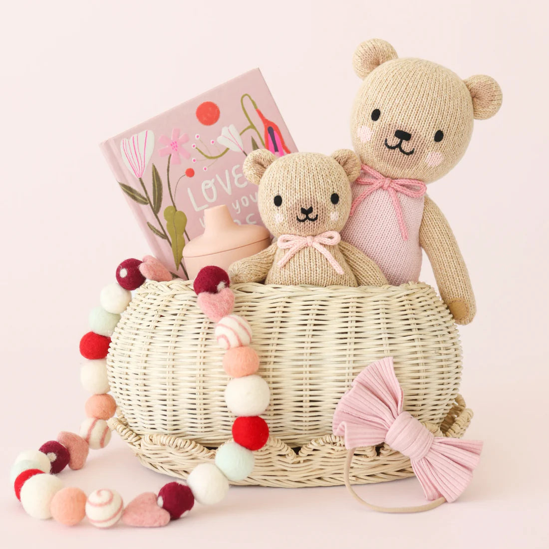 Baby Honey Bear (Blush Bow) | Cuddle + Kind