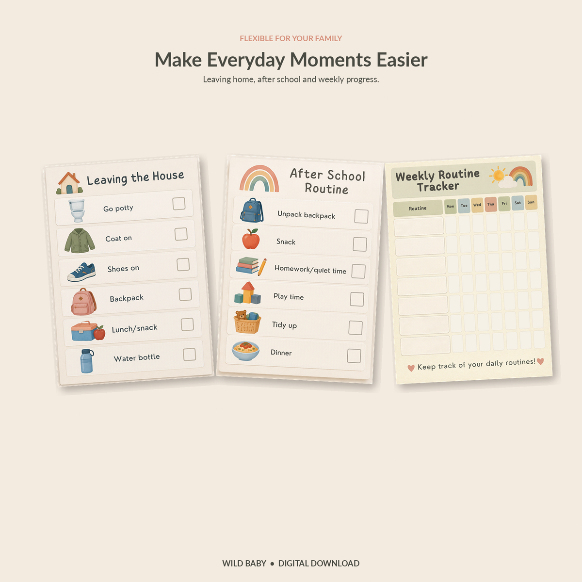 The Little Routines Toolkit | Printable Kids Routine Charts