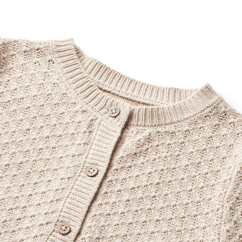 Magnella Knit Cardigan | Off White | Wheat Kids