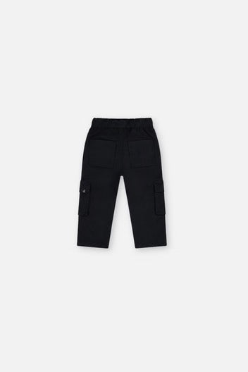Baby Twill Pants with Cargo Pockets | Dark Blue | Deux Par Deux