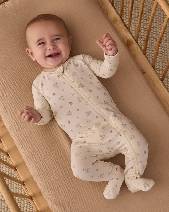 Bamboo Zip Footie | Hanukkah | Quincy Mae