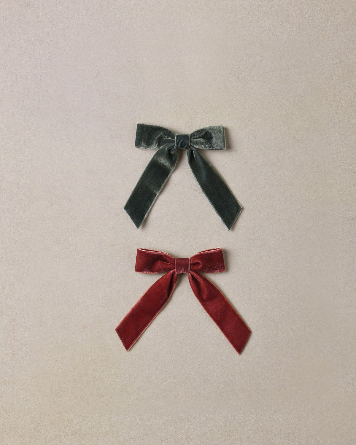 Velvet Bows Set | Green & Ruby | Noralee