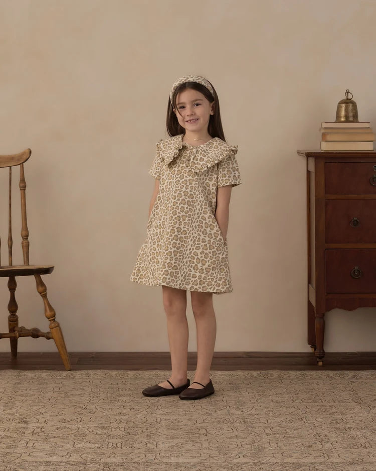 Collared Denim Mini Dress | Leopard | Rylee & Cru