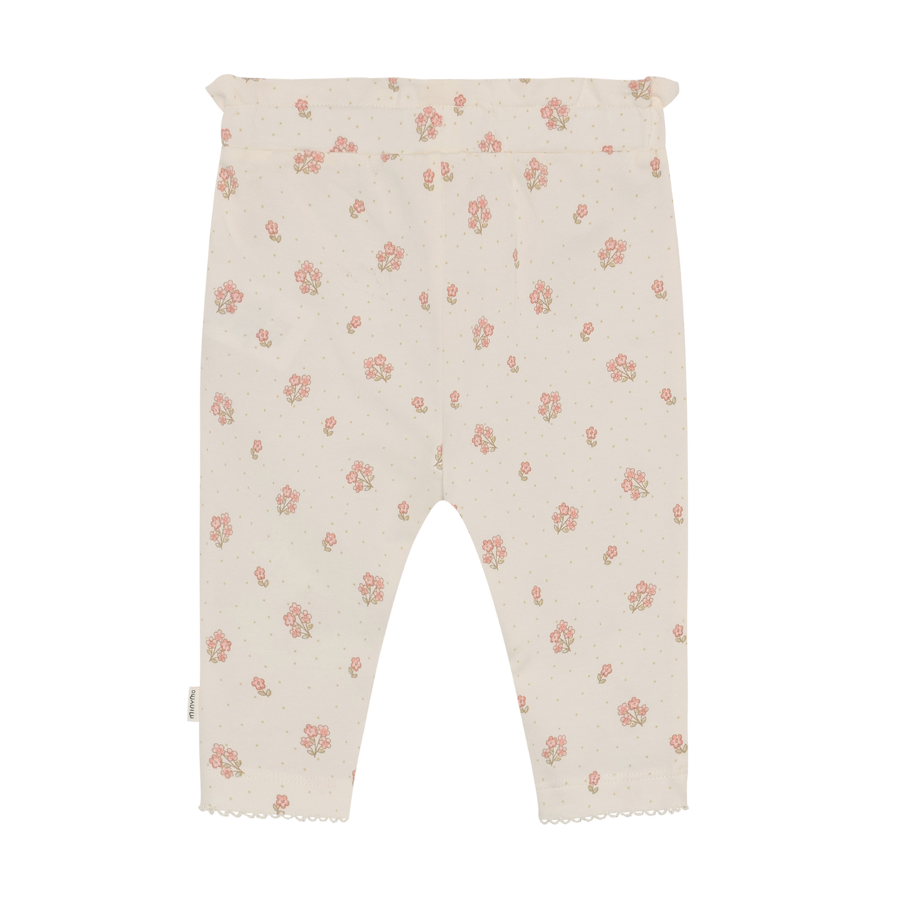 Pants | Pink Floral on Off-White | Minymo