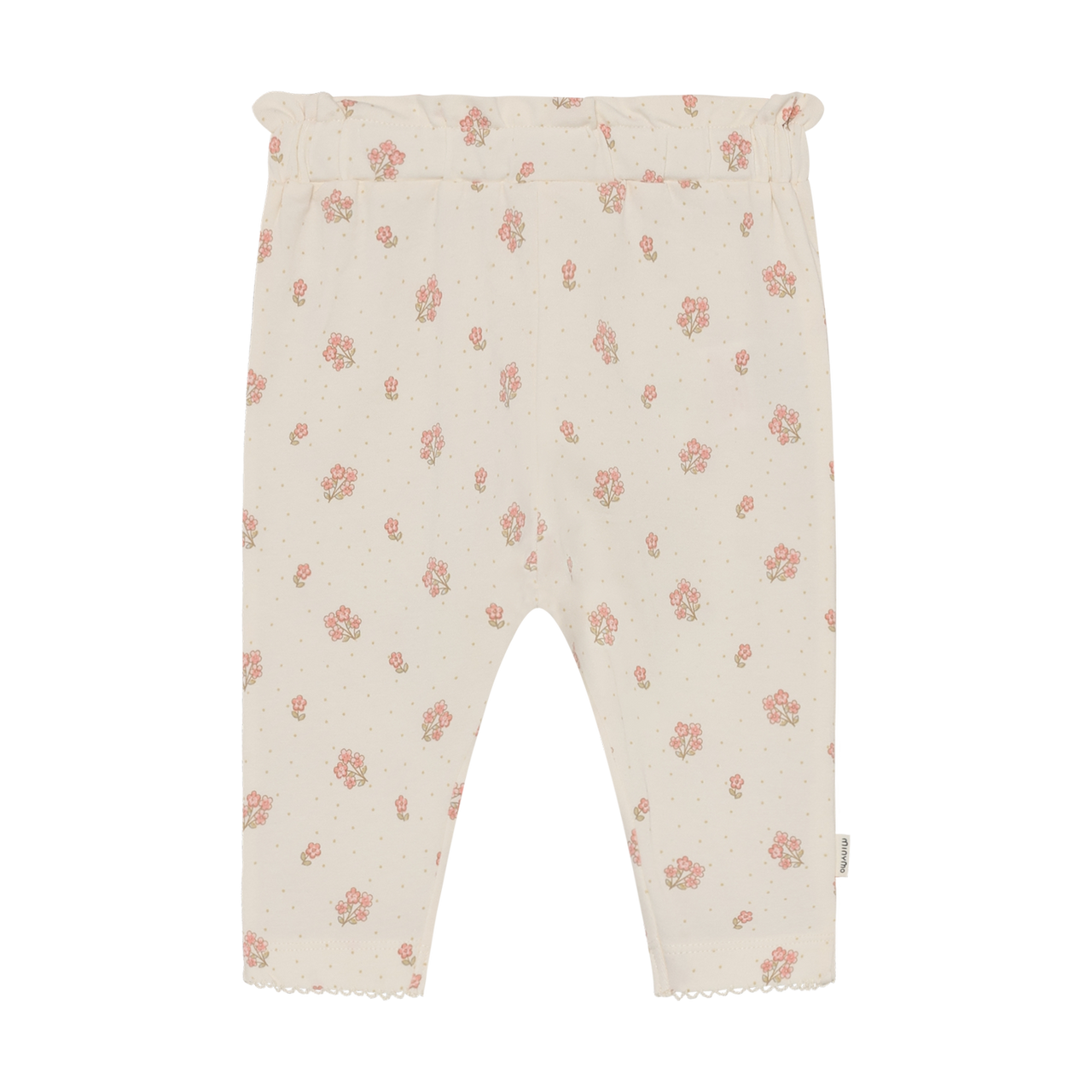 Pants | Pink Floral on Off-White | Minymo
