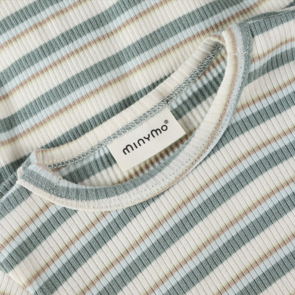 Longsleeve Bodysuit | Green Stripe | Minymo