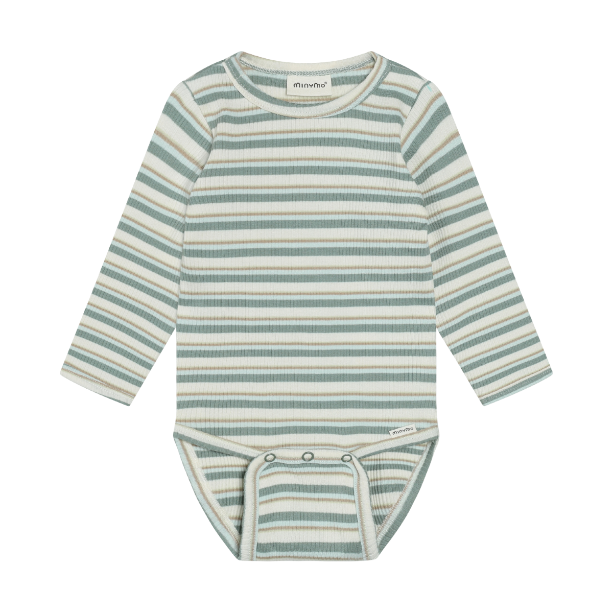 Longsleeve Bodysuit | Green Stripe | Minymo