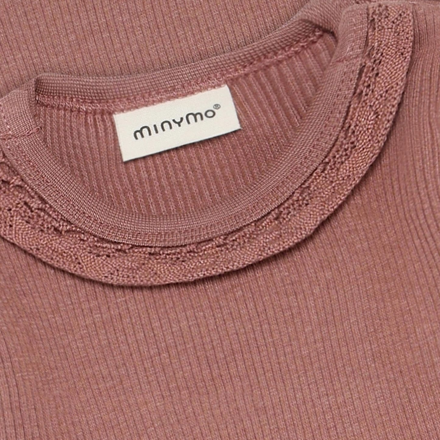 Long Sleeve Ribbed Body Suit | Burlwood | Minymo
