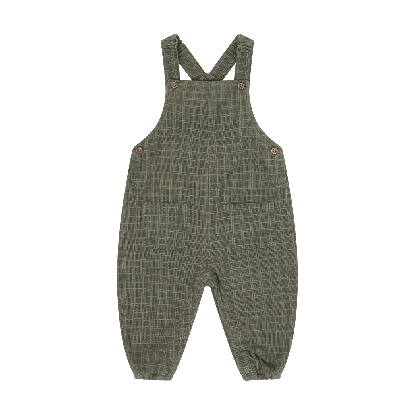 Corduroy Overalls (with Lining) | Green Plaid | Minymo