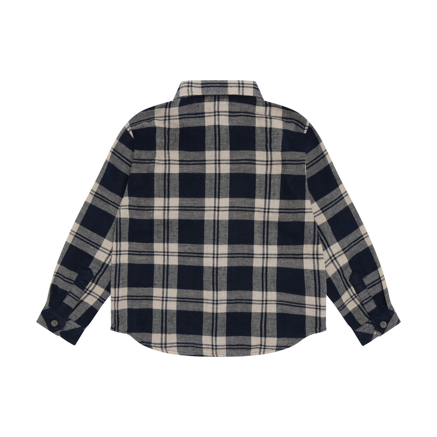 Long Sleeve Plaid Button Down | Blue | Minymo