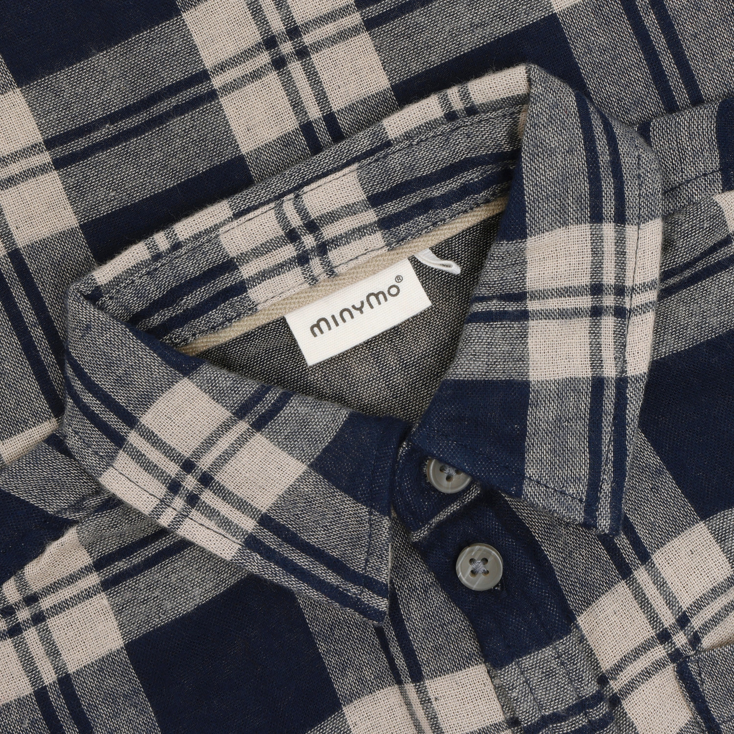 Long Sleeve Plaid Button Down | Blue | Minymo