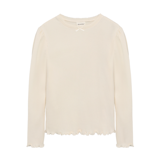 Long Sleeve Ribbed TShirt | Seedpearl | Minymo