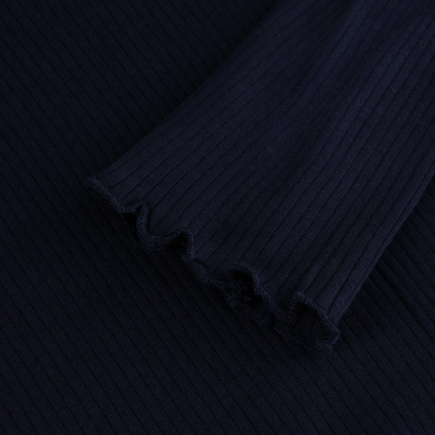 Long Sleeve Ribbed TShirt | Navy Blue | Minymo