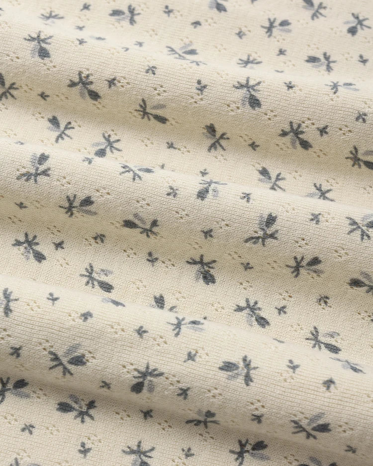 Pointelle Baby Swaddle | Blue Ditsy | Quincy Mae