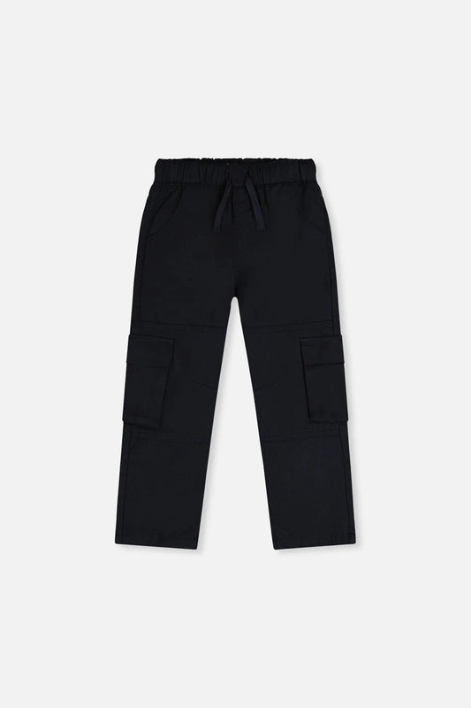 Twill Pants with Cargo Pockets | Dark Blue | Deux Par Deux