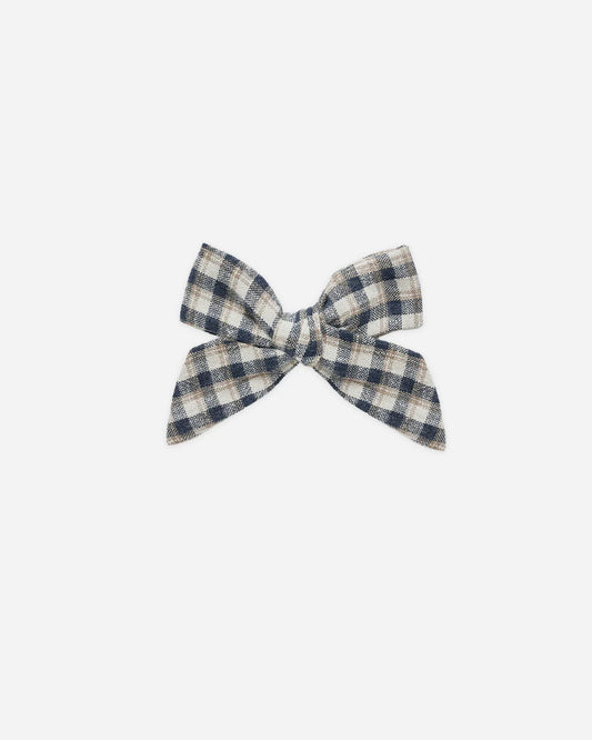 Bow Clip | Navy Check | Rylee & Cru