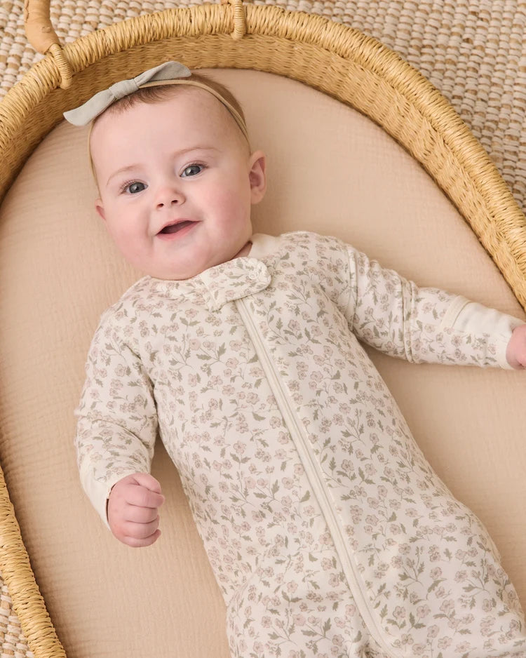 Zip Long Sleeve Sleeper Footie | Floret | Quincy Mae