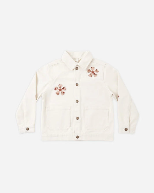 Denim Chore Coat | Daisy Patches | Rylee & Cru