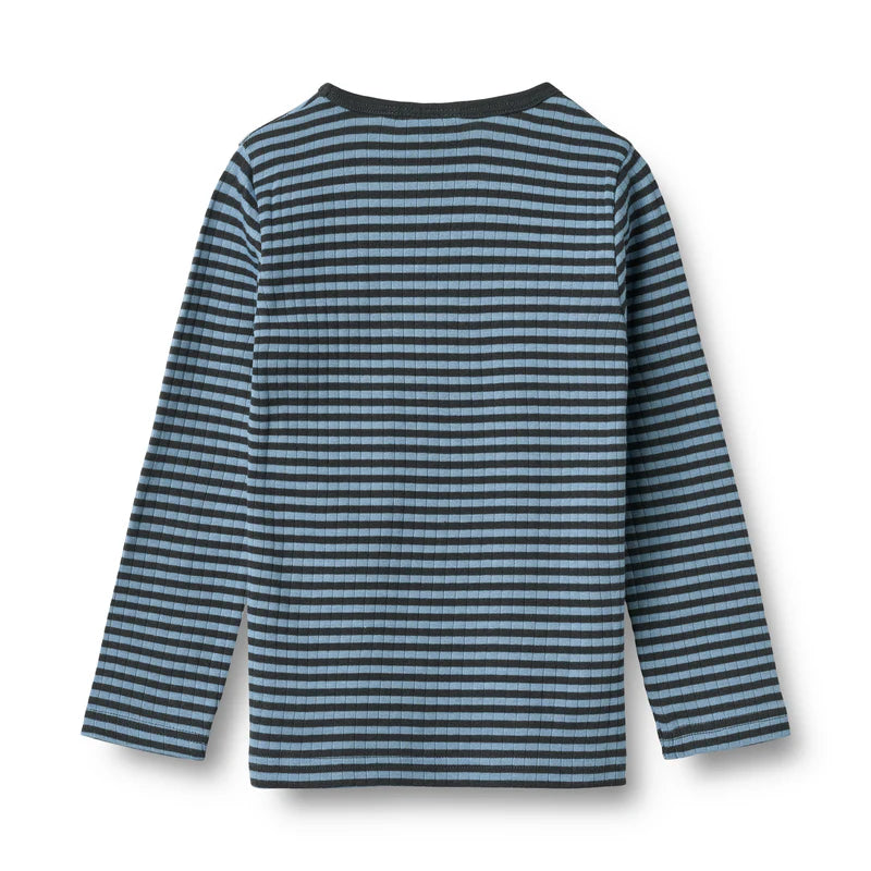 Long Sleeve T-shirt Stig | Bright Blue Stripe | Wheat Kids
