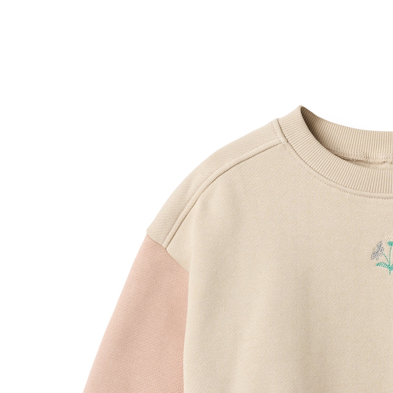 Sweatshirt Embroidery Elliot | Off White | Wheat Kids