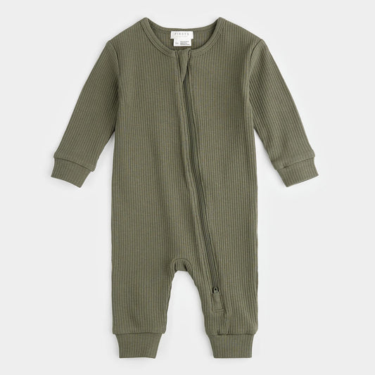 Farm Green Modal Rib Sleeper | Petit Lem