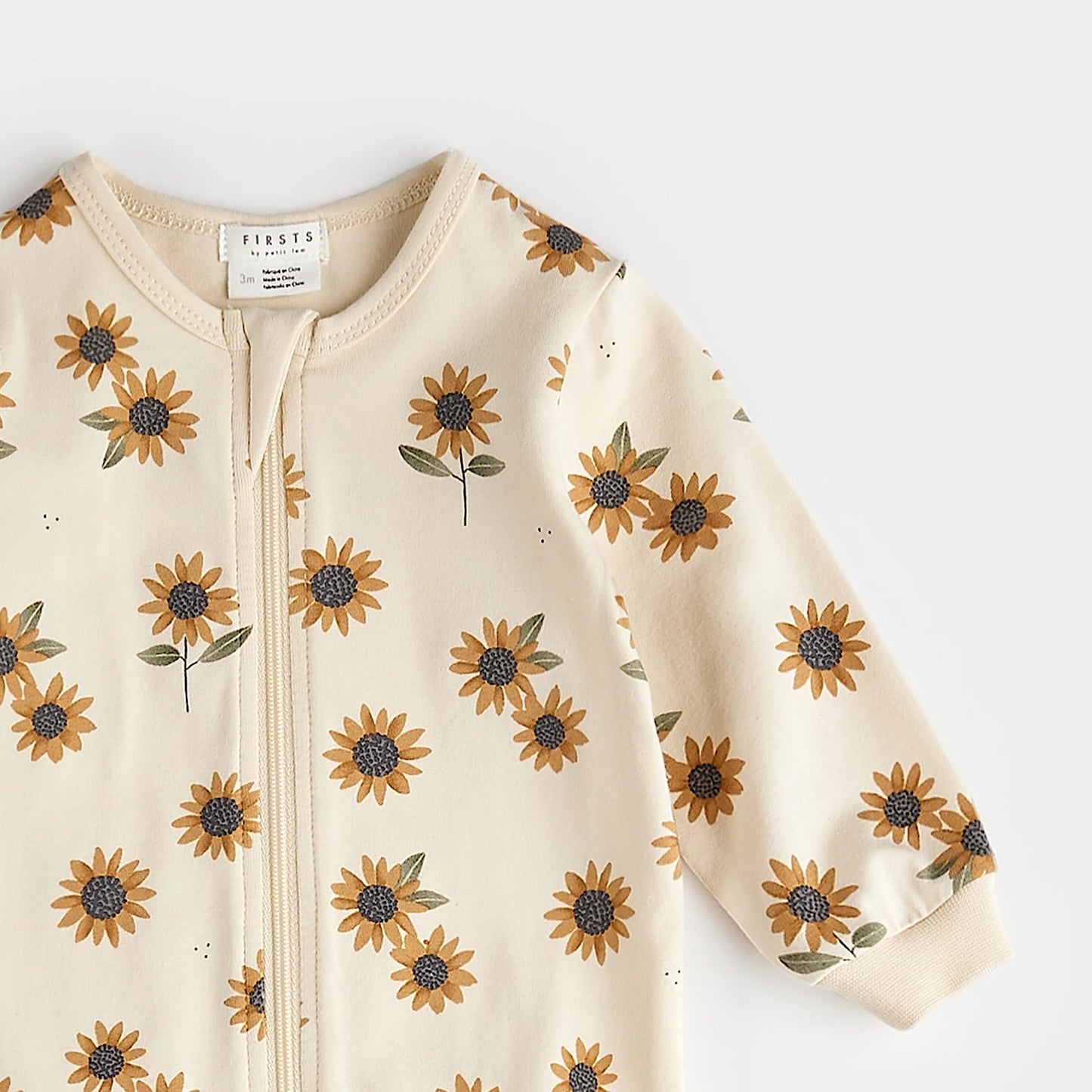 Sunflower Print on Antique White Sleeper | Petit Lem