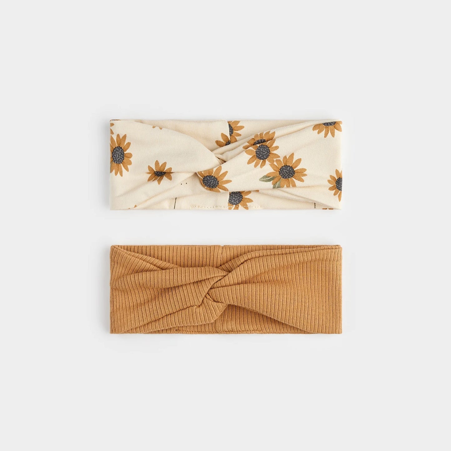 Tan and Sunflower Print Headbands | Petit Lem