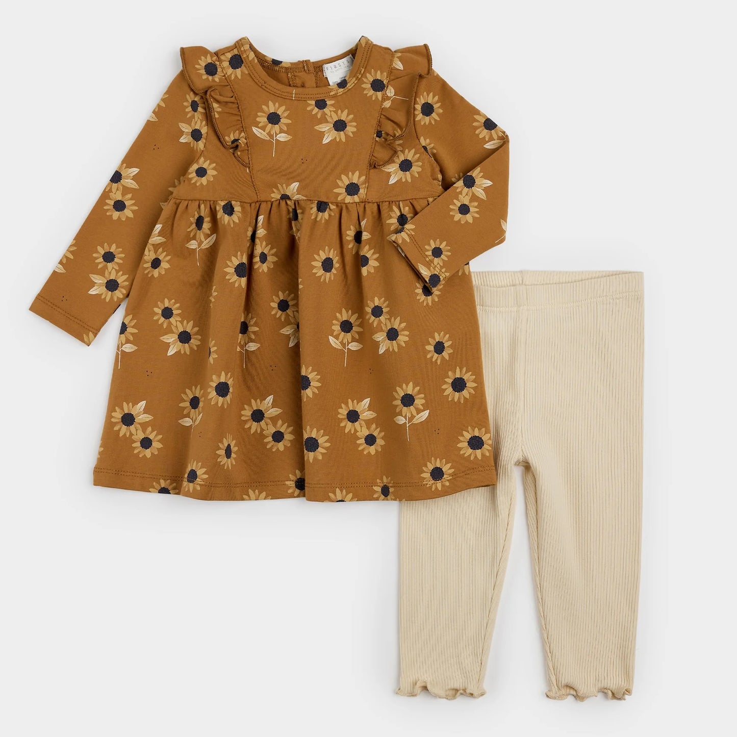 Sunflower Print Amber Dress Set | Petit Lem