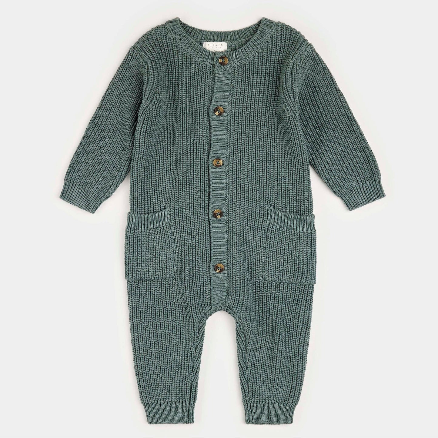 Dark Teal Sweater Knit Playsuit | Petit Lem