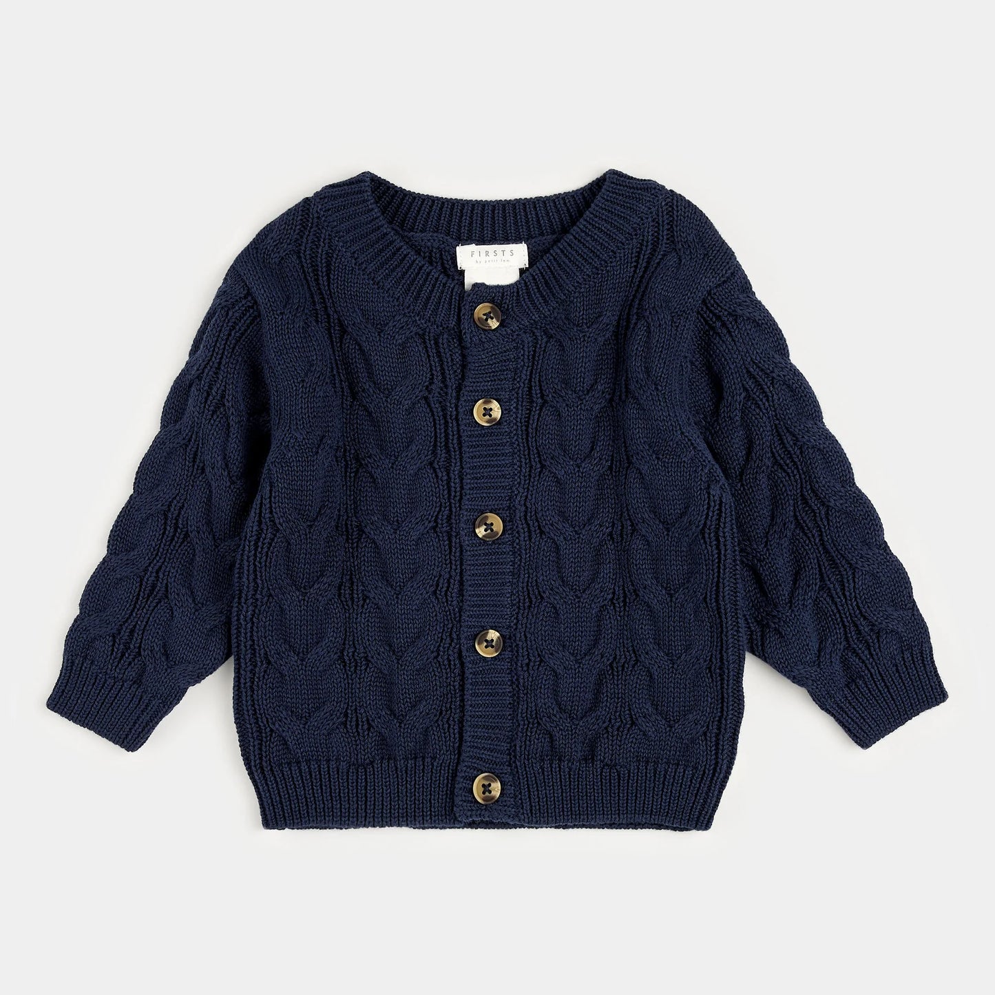 Dress Blues Sweater Knit Cardigan | Petit Lem