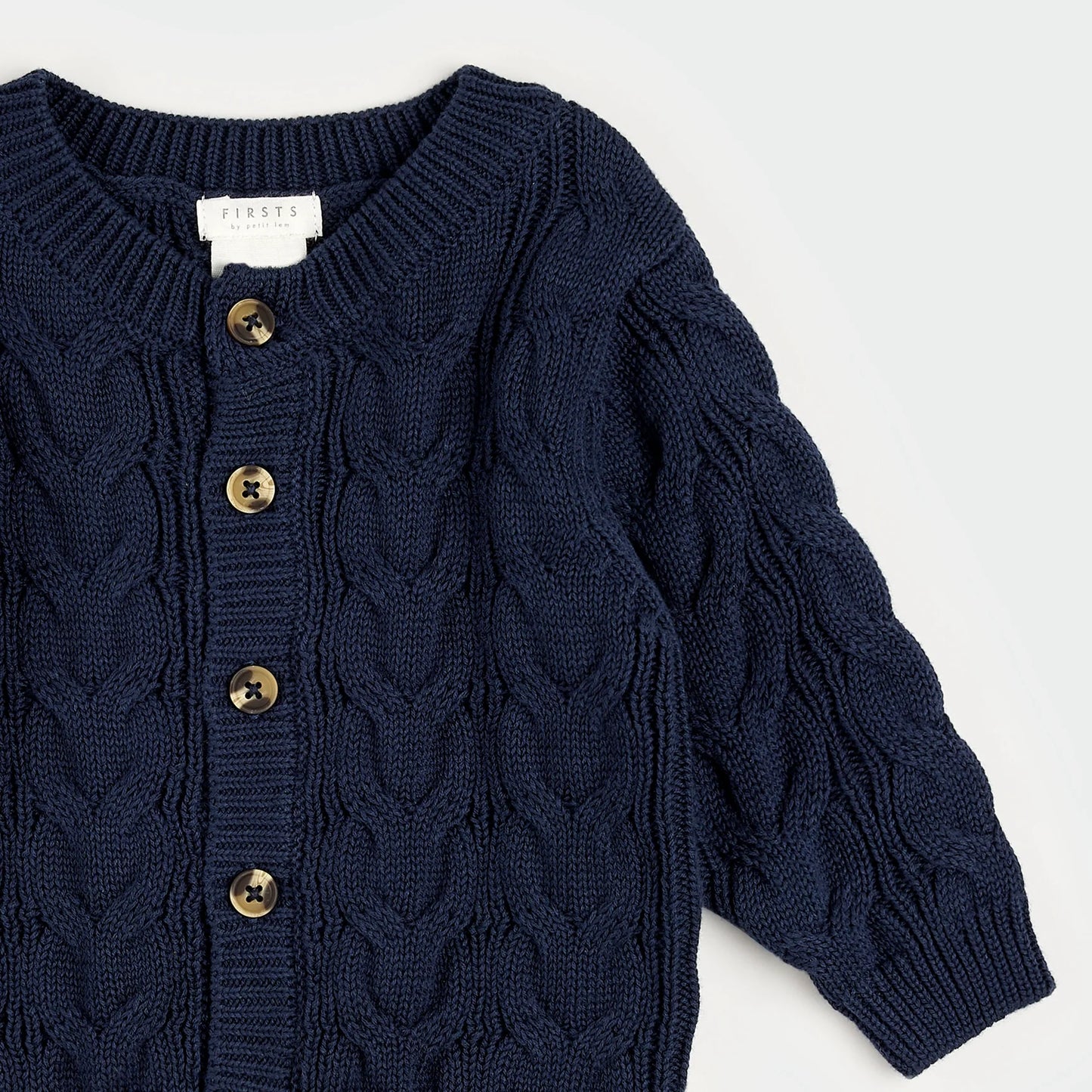 Dress Blues Sweater Knit Cardigan | Petit Lem