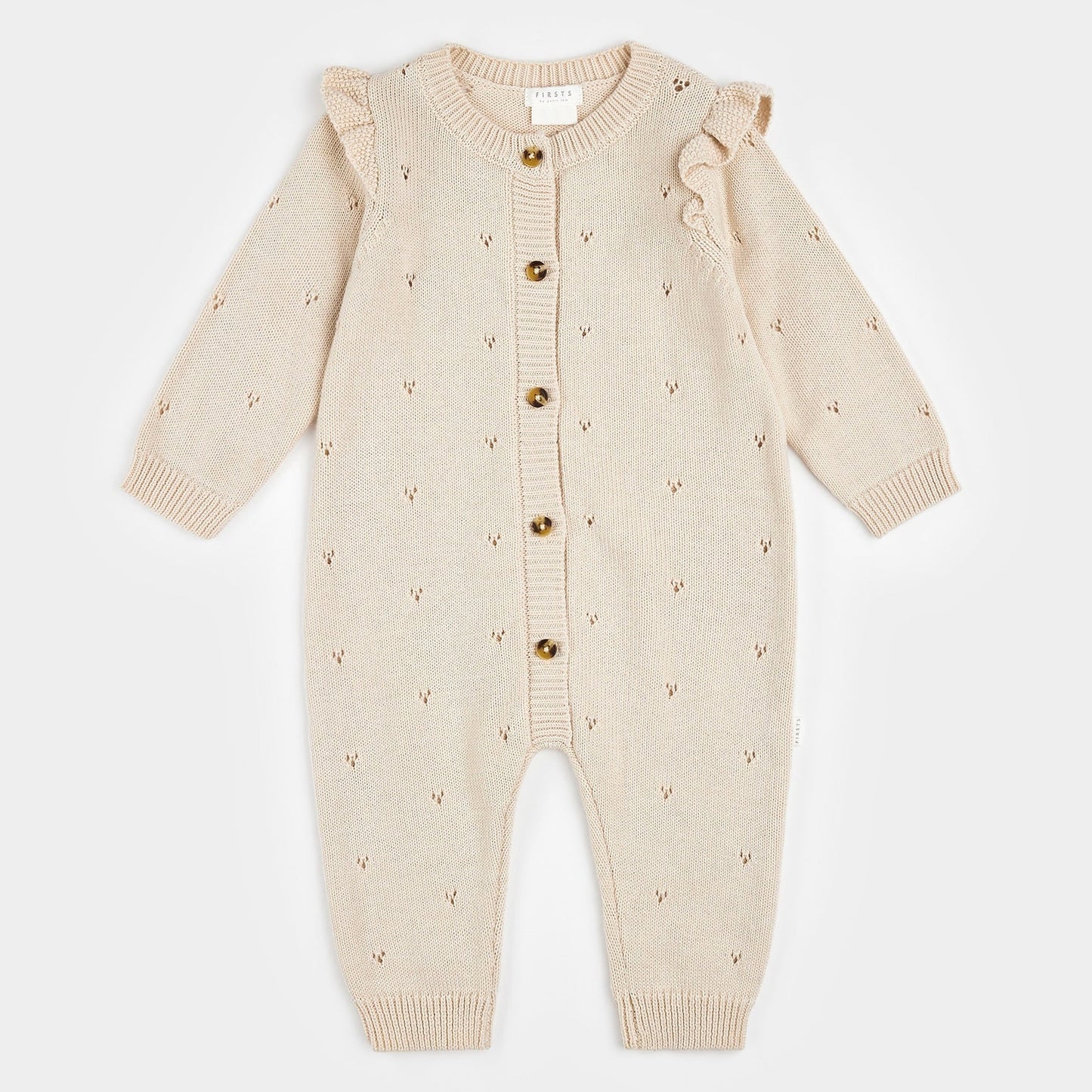 Crème Pointelle Knit Playsuit | Petit Lem