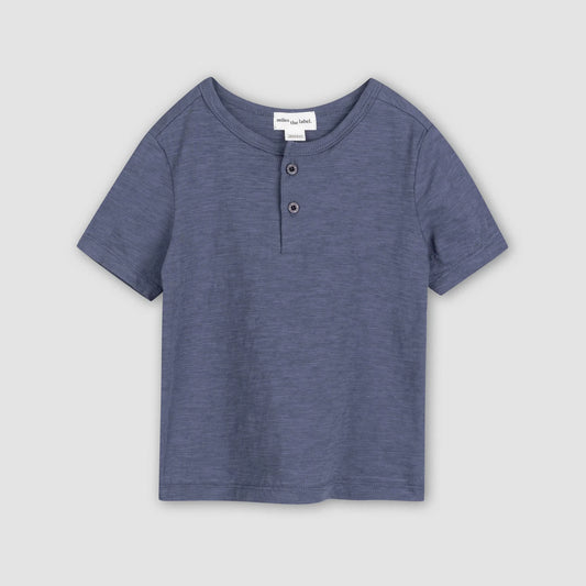 Blue Jersey Henley Tshirt | Miles The Label