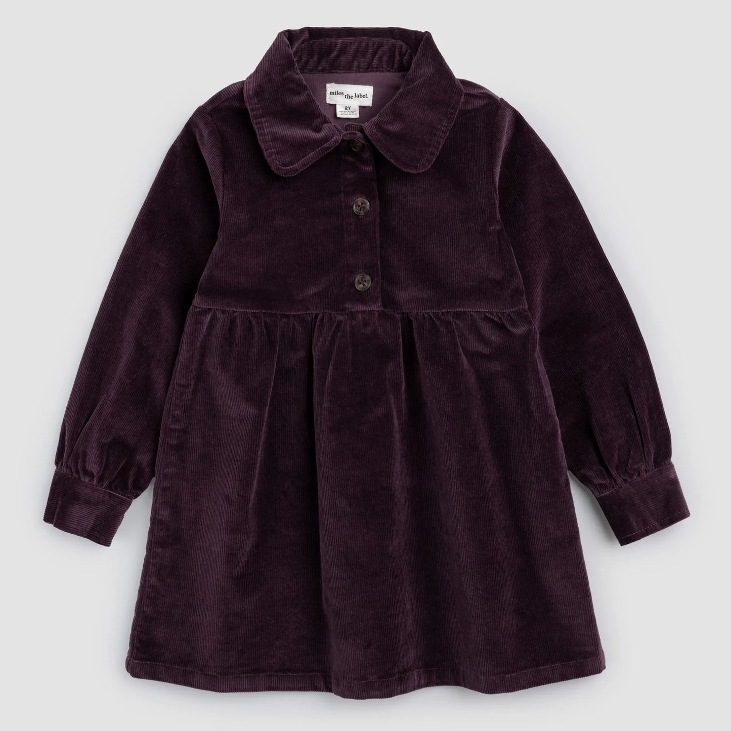 Plum Corduroy Collard Dress | Miles The Label