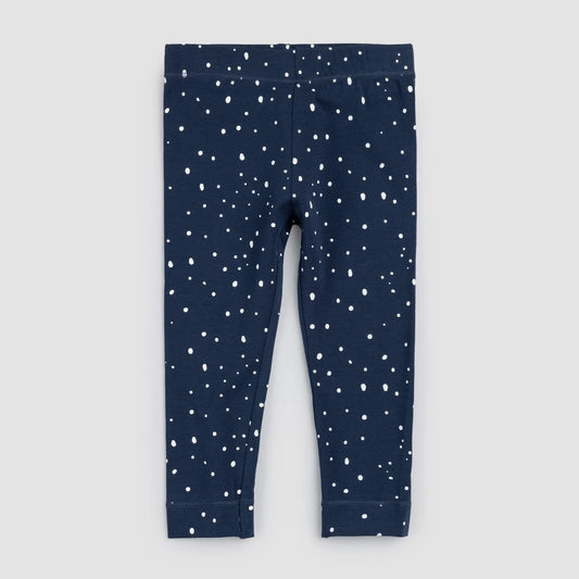 Snowfall Print on Dress Blue Leggings | Miles The Label