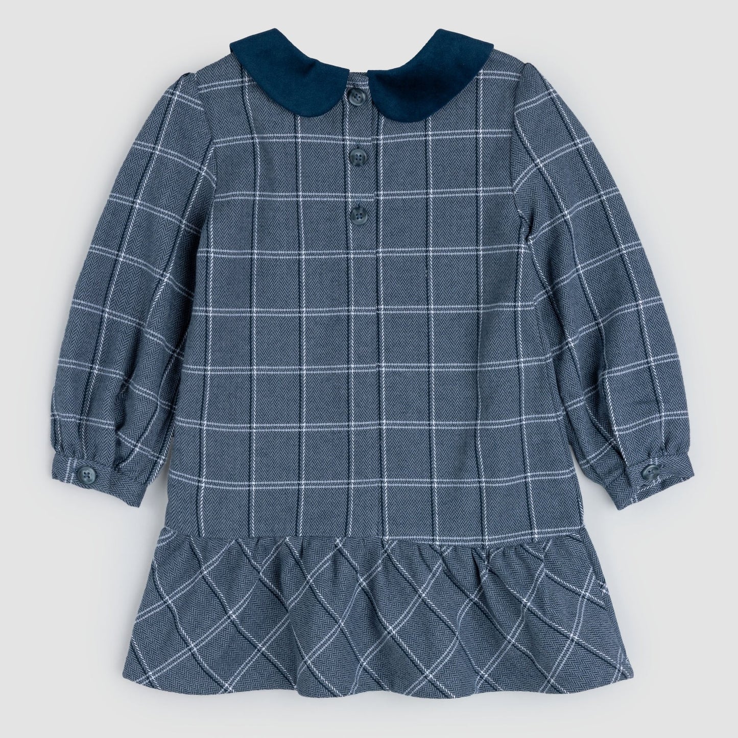 Navy Plaid Tweed Collared Dress | Miles The Label