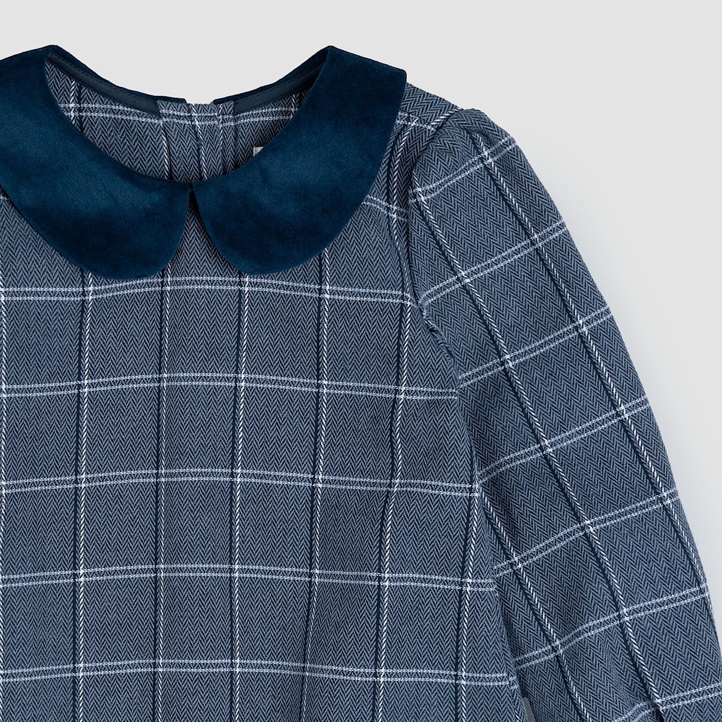 Navy Plaid Tweed Collared Dress | Miles The Label