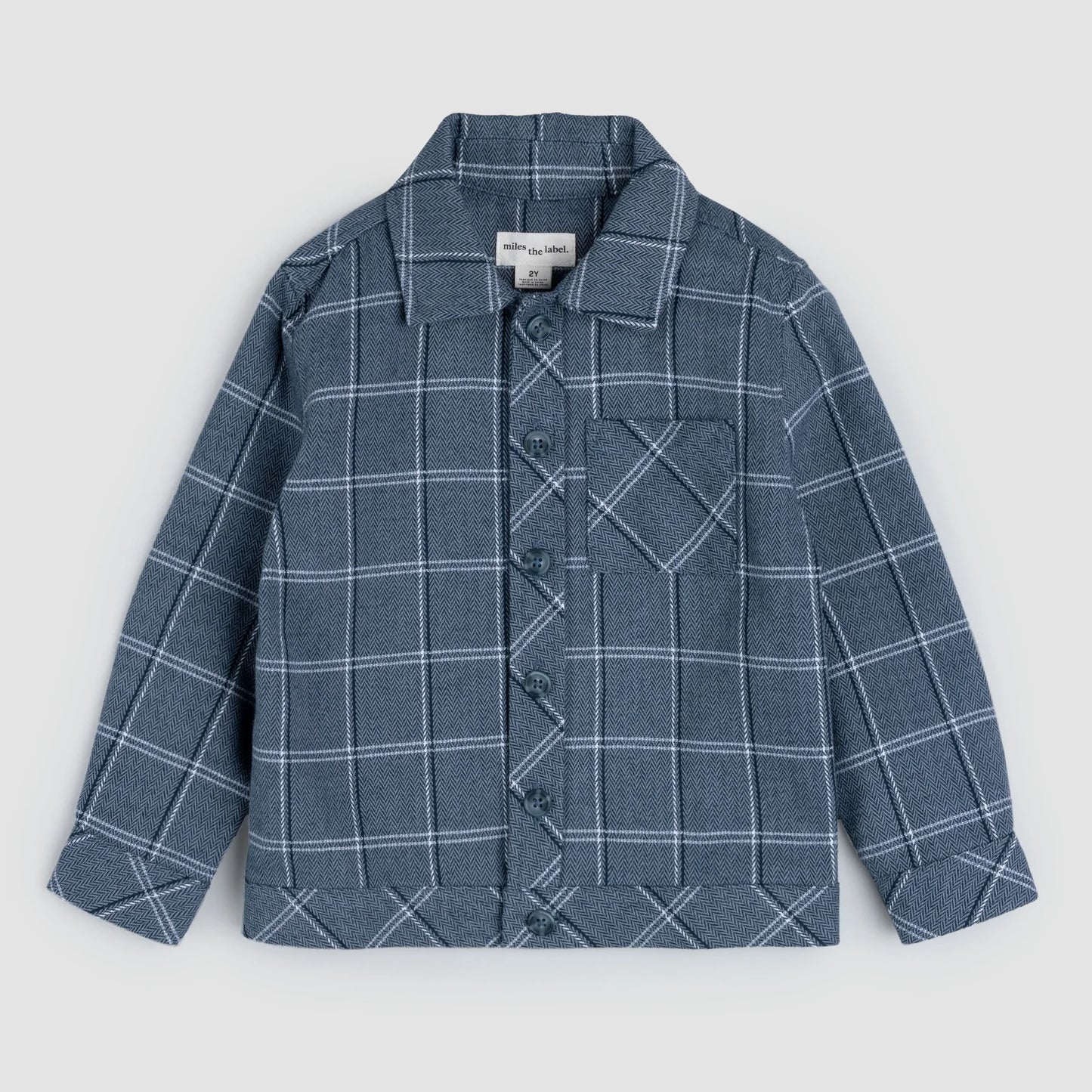 Navy Plaid Tweed Shirt | Miles The Label