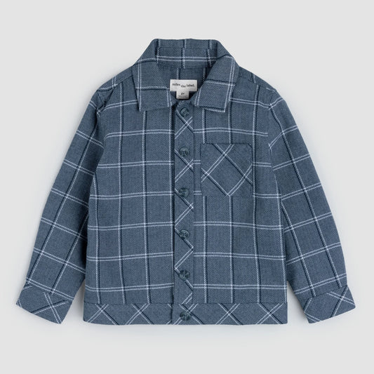 Navy Plaid Tweed Shirt | Miles The Label