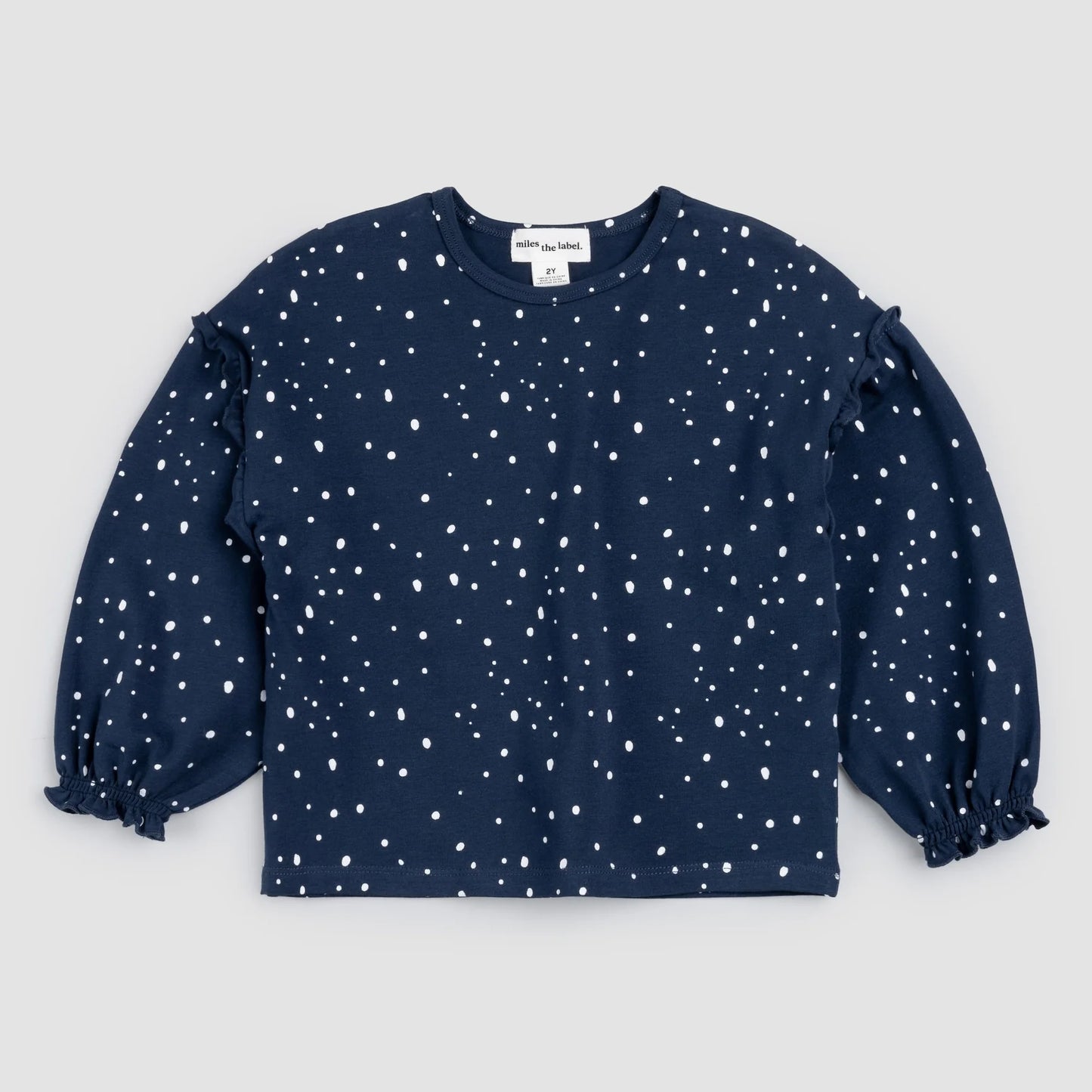 Snowfall Print on Dress Blue Top | Miles The Label