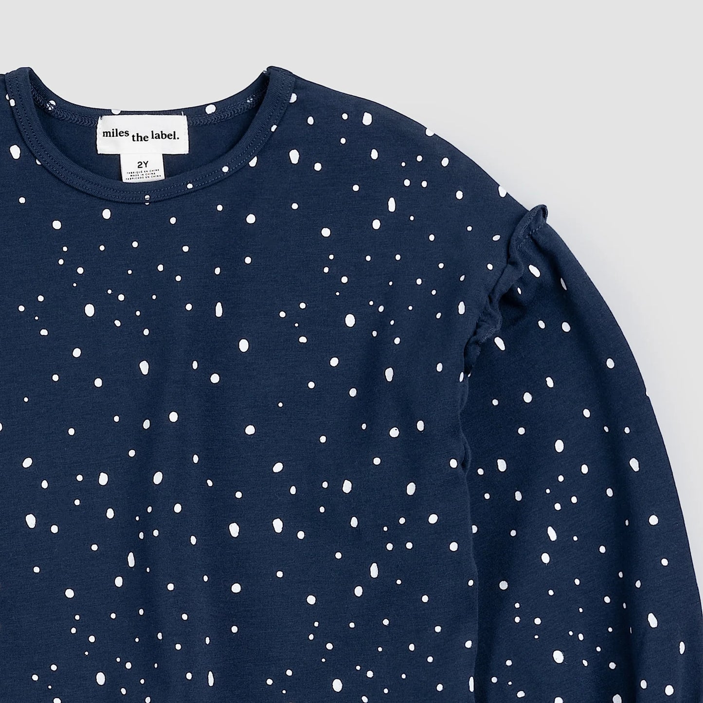 Snowfall Print on Dress Blue Top | Miles The Label