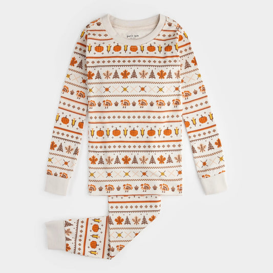 Harvest Fair Isle Print PJ Set | Petit Lem