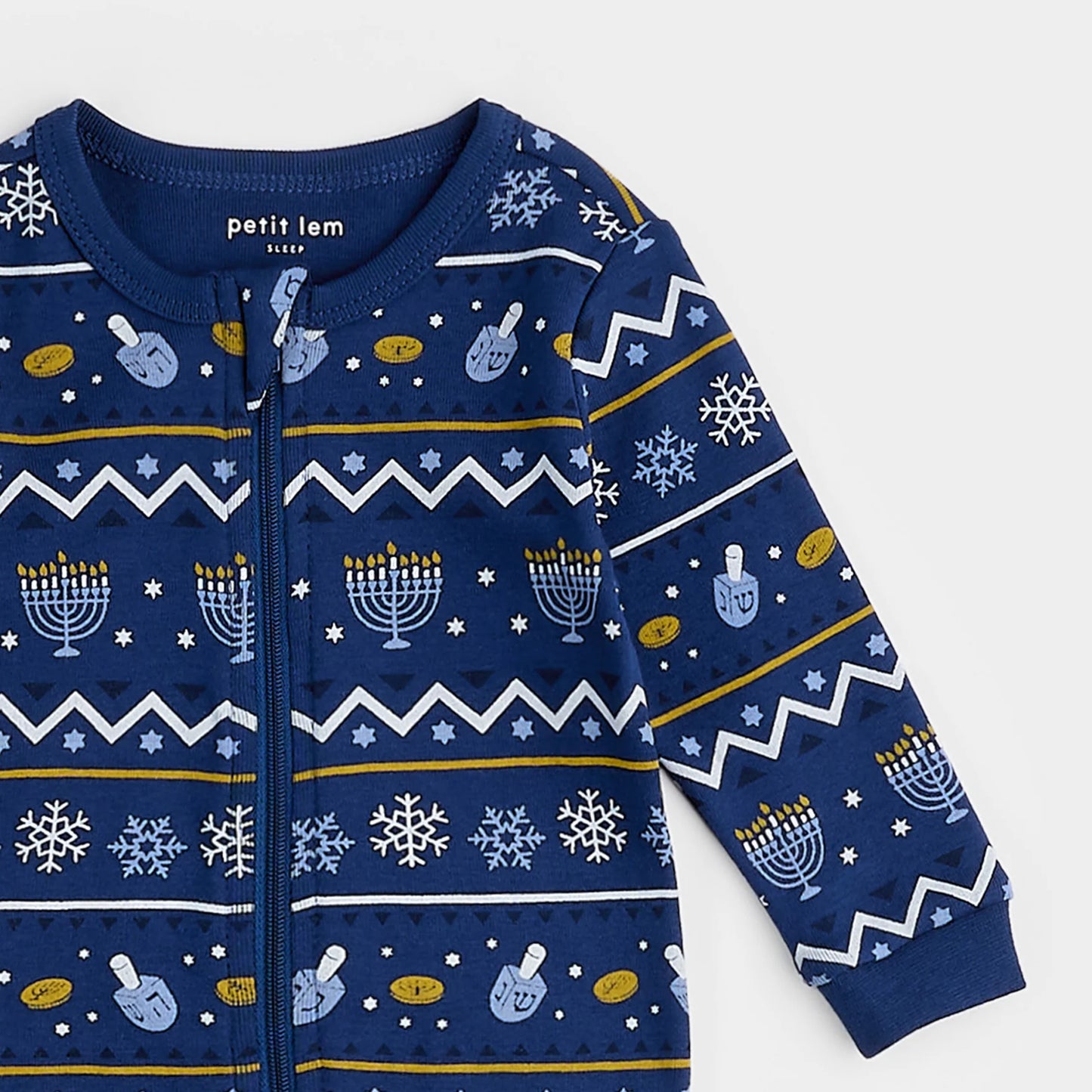 Hanukkah Fair Isle Print Sleeper | Petit Lem