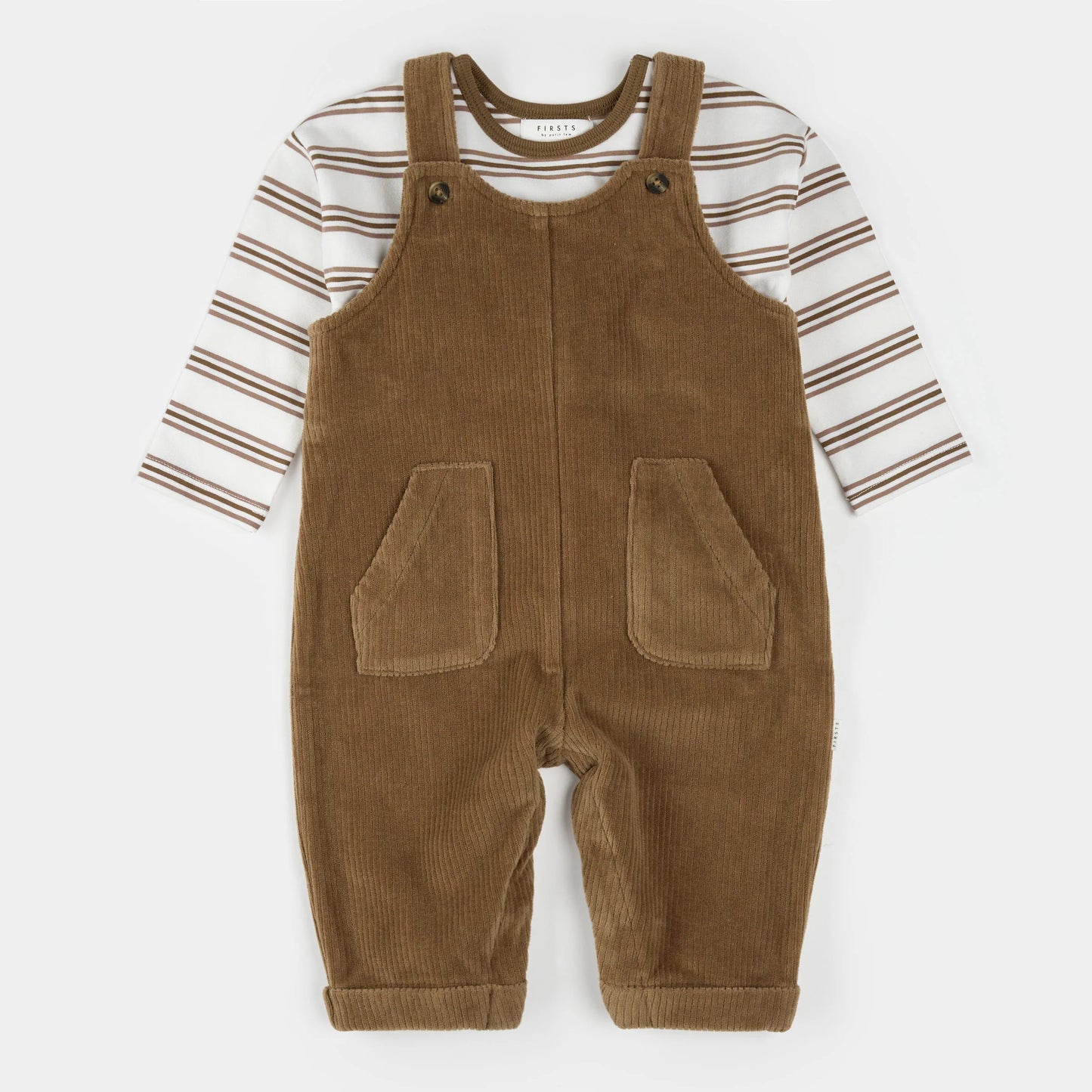 Brown Corduroy Overall Set | Petit Lem