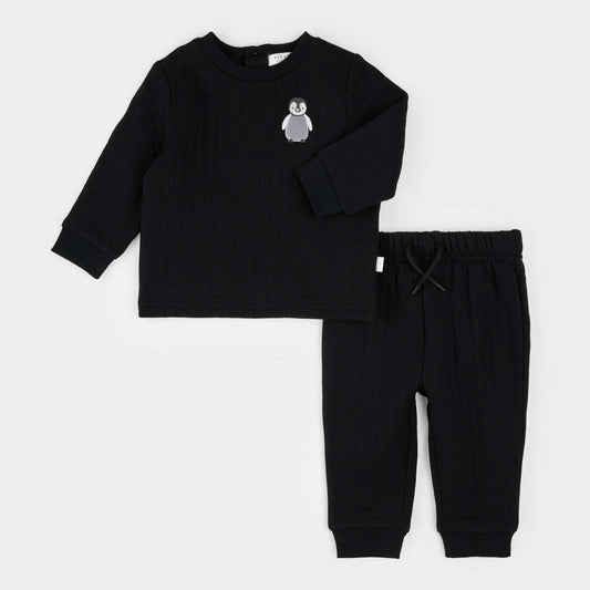 Outfit Set | Baby Penguin on Black | Petit Lem