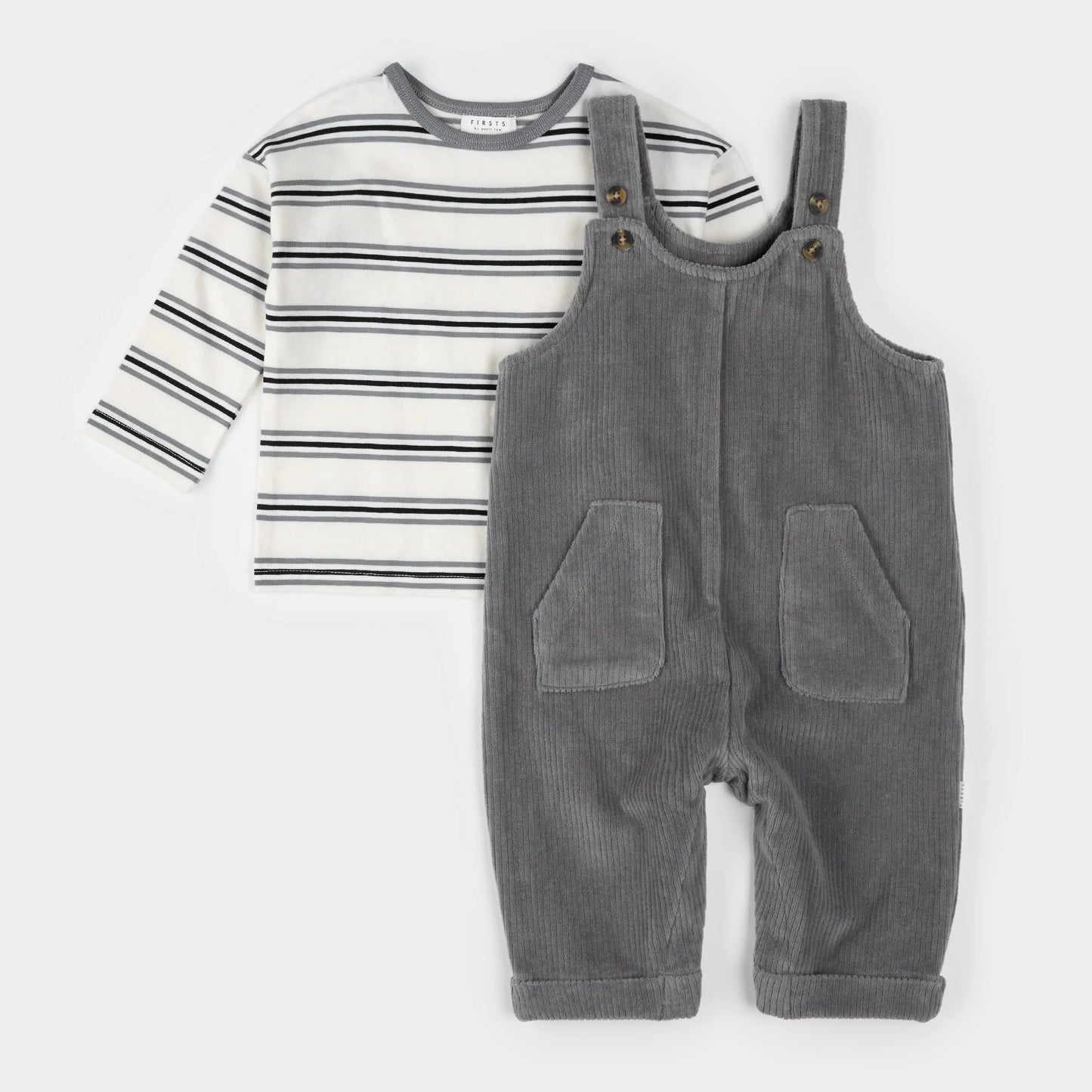 Overall Set | Pearl Blue Corduroy | Petit Lem