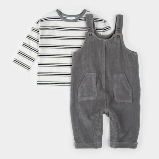 Overall Set | Pearl Blue Corduroy | Petit Lem