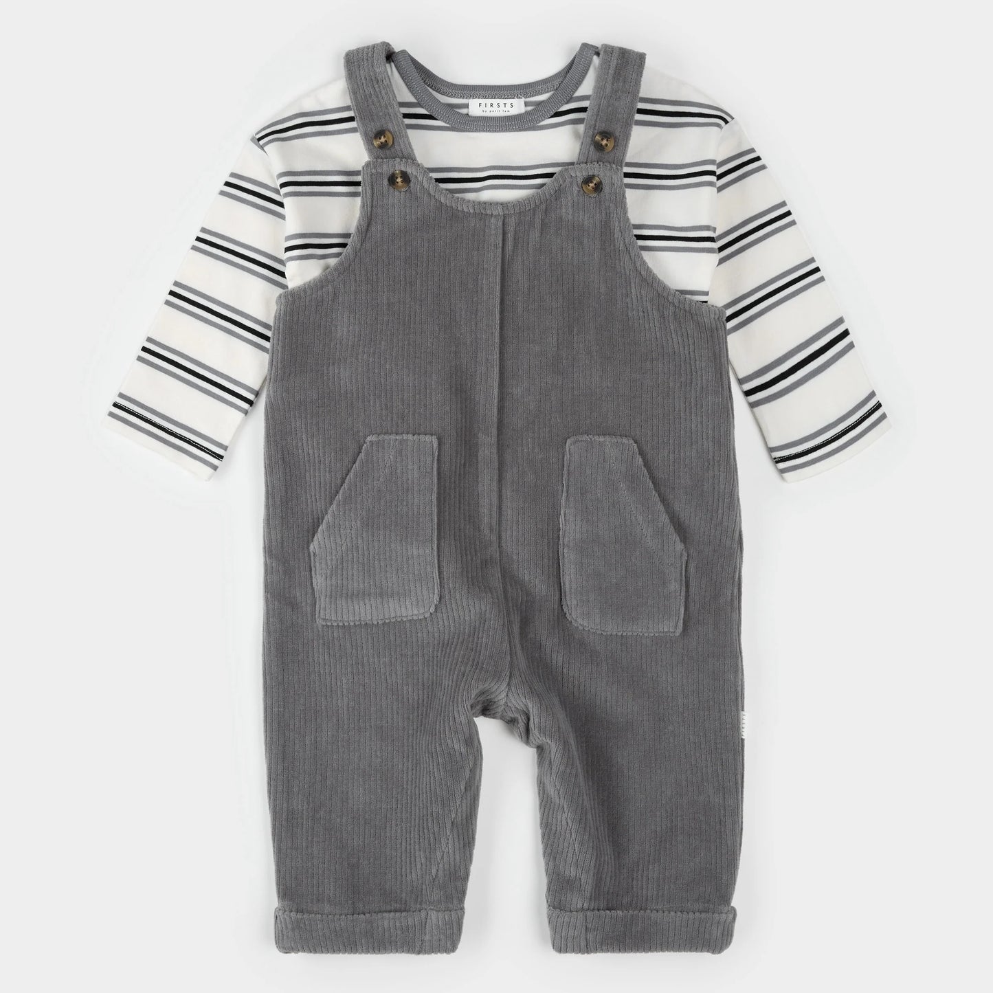 Overall Set | Pearl Blue Corduroy | Petit Lem