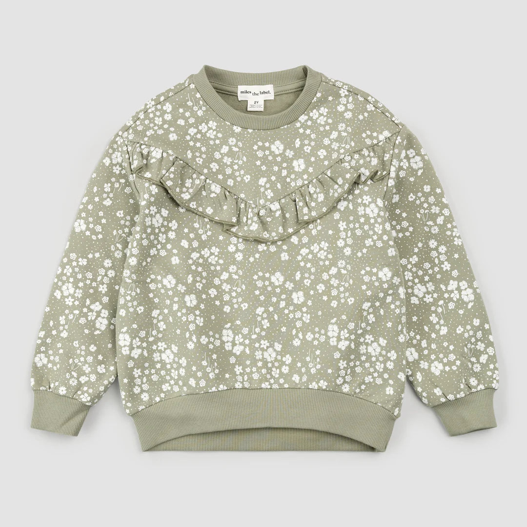 Floral Print on Sage Sweatshirt | Miles the Label