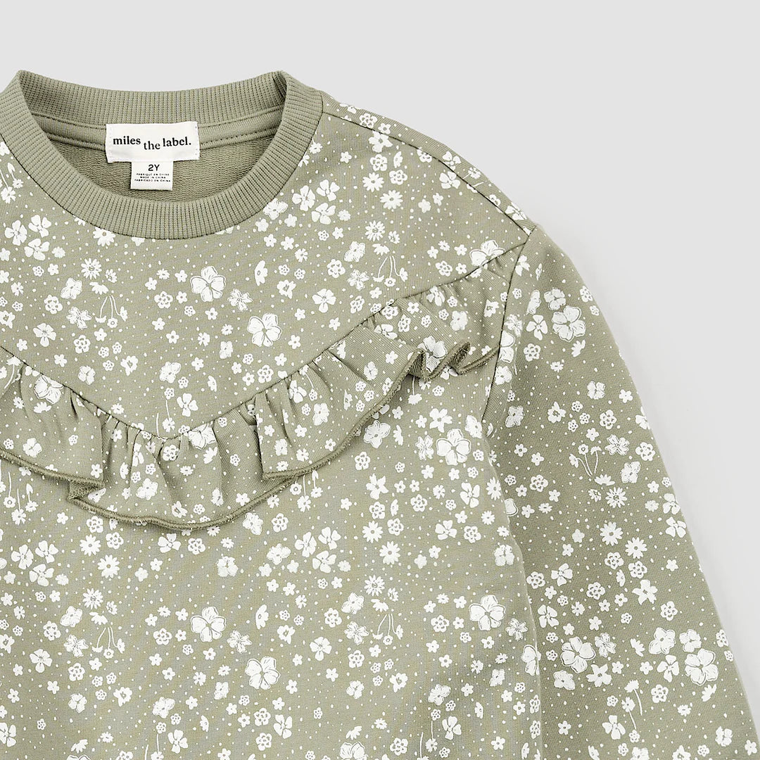 Floral Print on Sage Sweatshirt | Miles the Label